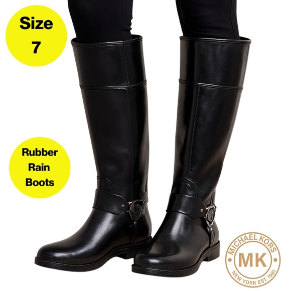 Michael Kors Shoes - MICHAEL KORS 🖤 Women’s Rubber Knee-high Rain Boots (Size 7)